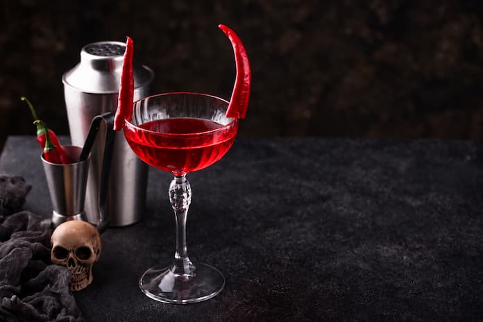 Red Devil Martini blodrød Halloween cocktail